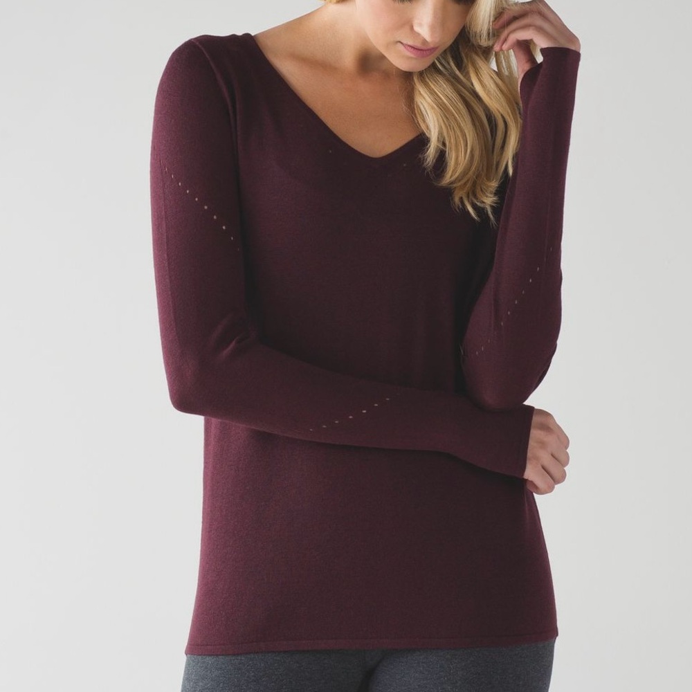 Lululemon Yin Time Long Sleeve in Burgundy